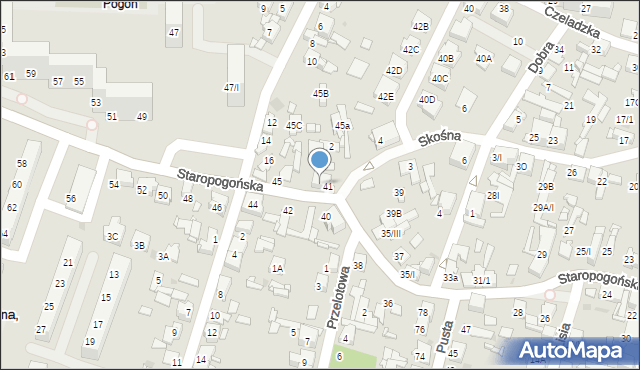 Sosnowiec, Staropogońska, 43, mapa Sosnowca