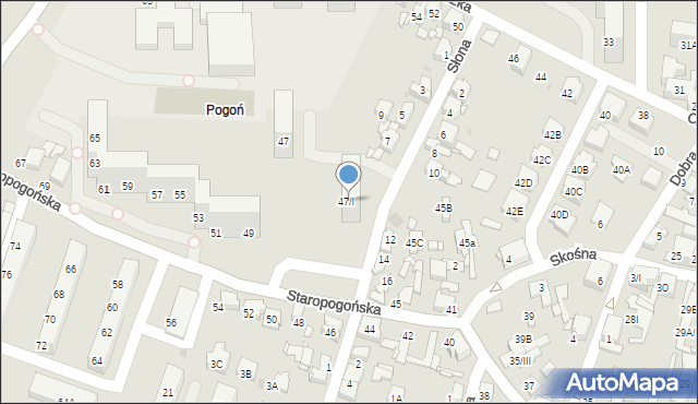 Sosnowiec, Staropogońska, 47/I, mapa Sosnowca