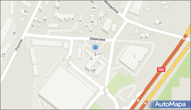 Sosnowiec, Stawowa, 4, mapa Sosnowca