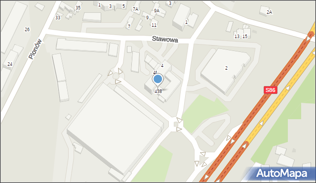 Sosnowiec, Stawowa, 438, mapa Sosnowca