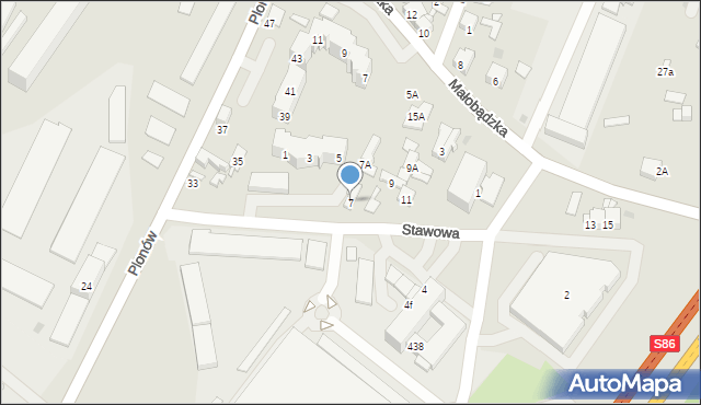 Sosnowiec, Stawowa, 7, mapa Sosnowca