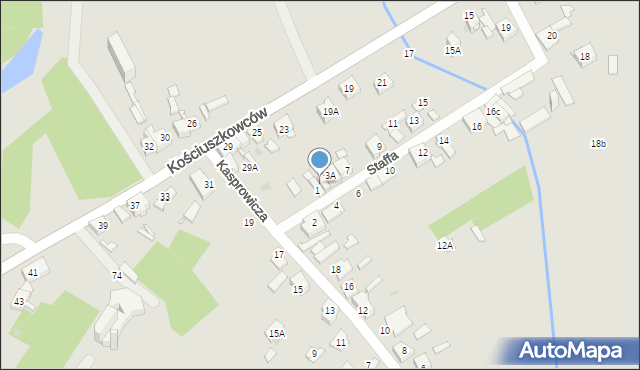 Sosnowiec, Staffa Leopolda, 3, mapa Sosnowca