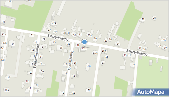 Sosnowiec, Starzyńskiego Stefana, 17/1, mapa Sosnowca