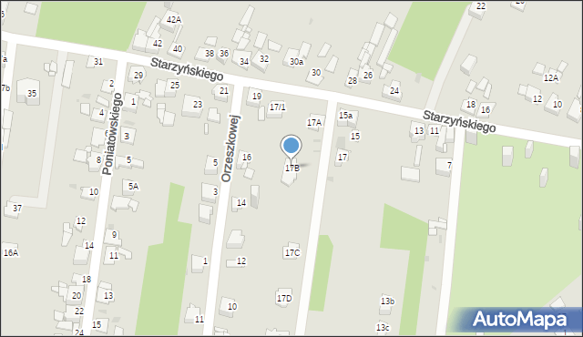 Sosnowiec, Starzyńskiego Stefana, 17B, mapa Sosnowca