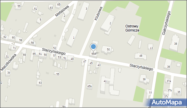 Sosnowiec, Starzyńskiego Stefana, 50A, mapa Sosnowca