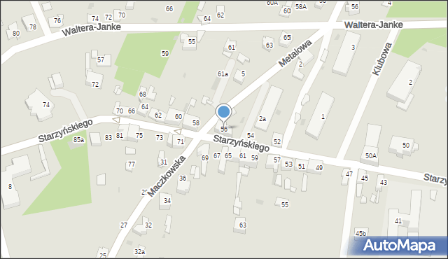 Sosnowiec, Starzyńskiego Stefana, 56, mapa Sosnowca