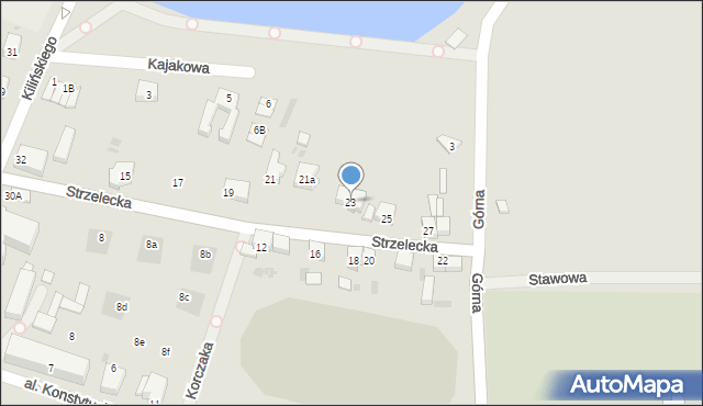 Środa Śląska, Strzelecka, 23, mapa Środa Śląska