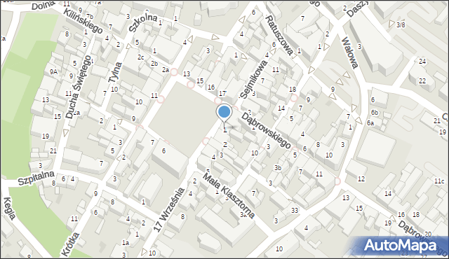 Środa Wielkopolska, Stary Rynek, 1, mapa Środa Wielkopolska