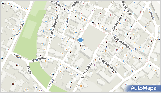 Środa Wielkopolska, Stary Rynek, 7, mapa Środa Wielkopolska