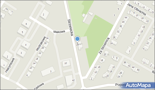 Środa Wielkopolska, Strzelecka, 23, mapa Środa Wielkopolska