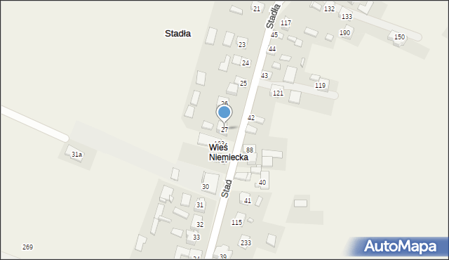 Stadła, Stadła, 27, mapa Stadła