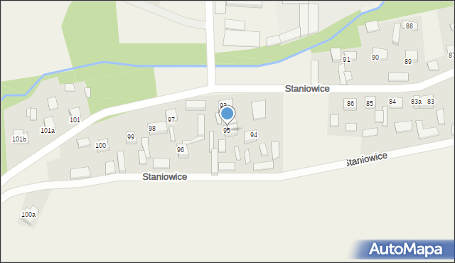 Staniowice, Staniowice, 95, mapa Staniowice