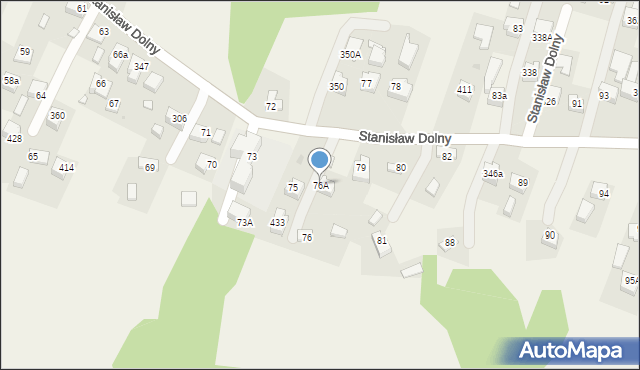 Stanisław Dolny, Stanisław Dolny, 76A, mapa Stanisław Dolny