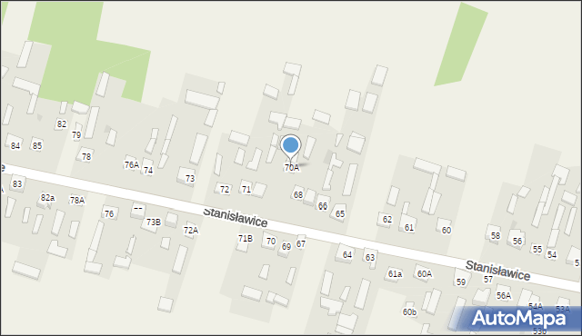 Stanisławice, Stanisławice, 70A, mapa Stanisławice