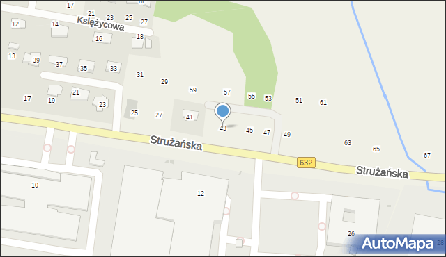 Stanisławów Pierwszy, Strużańska, 43, mapa Stanisławów Pierwszy