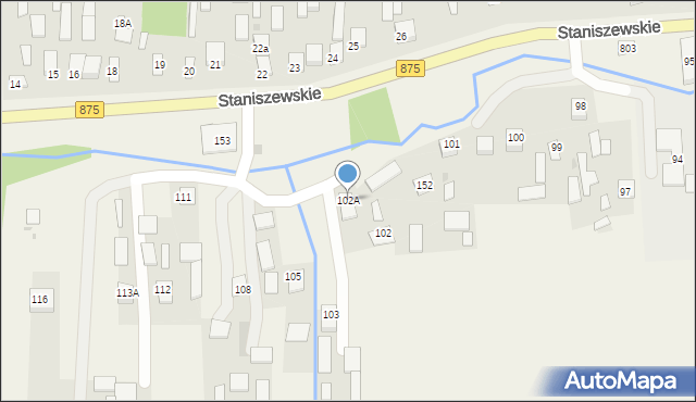Staniszewskie, Staniszewskie, 102A, mapa Staniszewskie