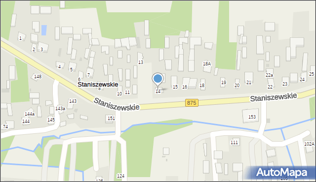 Staniszewskie, Staniszewskie, 14, mapa Staniszewskie