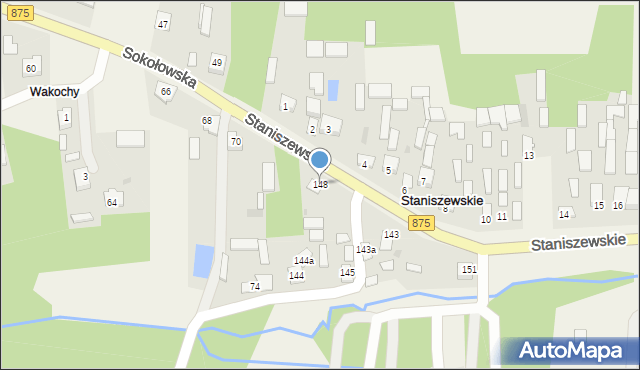 Staniszewskie, Staniszewskie, 148, mapa Staniszewskie