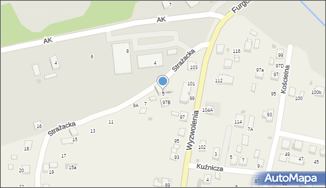 Stanowice, Strażacka, 5, mapa Stanowice