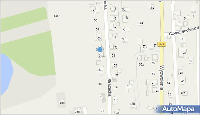 Stanowice, Strażacka, 64, mapa Stanowice