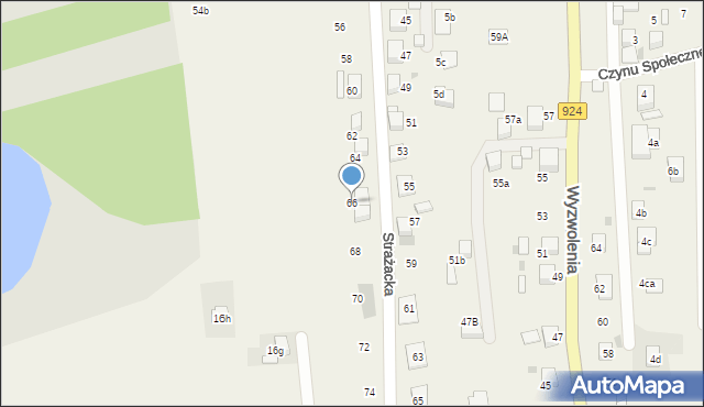 Stanowice, Strażacka, 66, mapa Stanowice