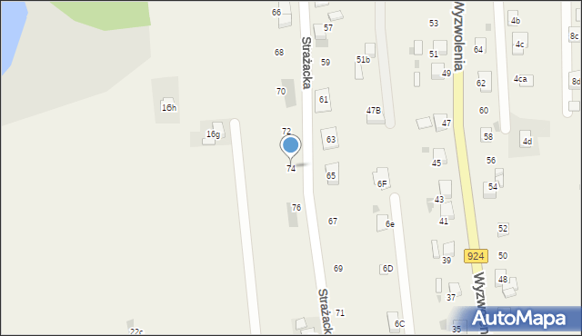Stanowice, Strażacka, 74, mapa Stanowice