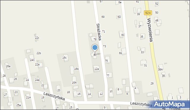 Stanowice, Strażacka, 80, mapa Stanowice