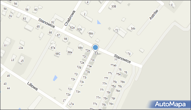 Stanowice, Stanowice, 73a, mapa Stanowice