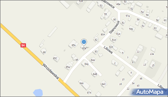 Stanowice, Stanowice, 82a, mapa Stanowice