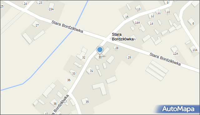 Stara Bordziłówka, Stara Bordziłówka, 30, mapa Stara Bordziłówka