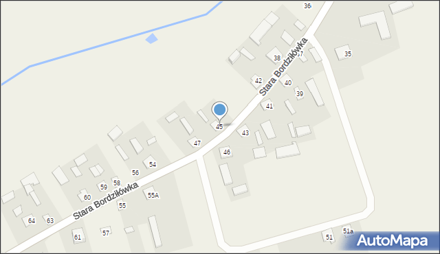 Stara Bordziłówka, Stara Bordziłówka, 45, mapa Stara Bordziłówka
