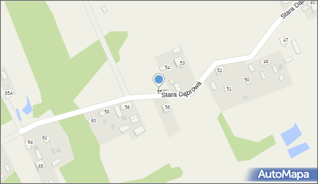 Stara Dąbrowa, Stara Dąbrowa, 55, mapa Stara Dąbrowa