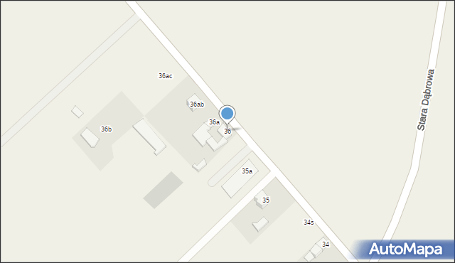 Stara Dąbrowa, Stara Dąbrowa, 36, mapa Stara Dąbrowa