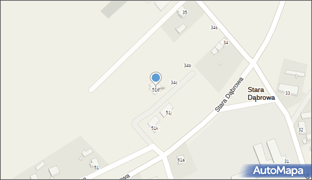 Stara Dąbrowa, Stara Dąbrowa, 51d, mapa Stara Dąbrowa