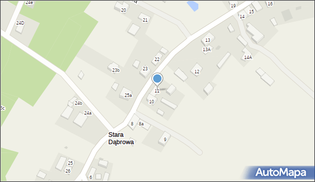 Stara Dąbrowa, Stara Dąbrowa, 11, mapa Stara Dąbrowa