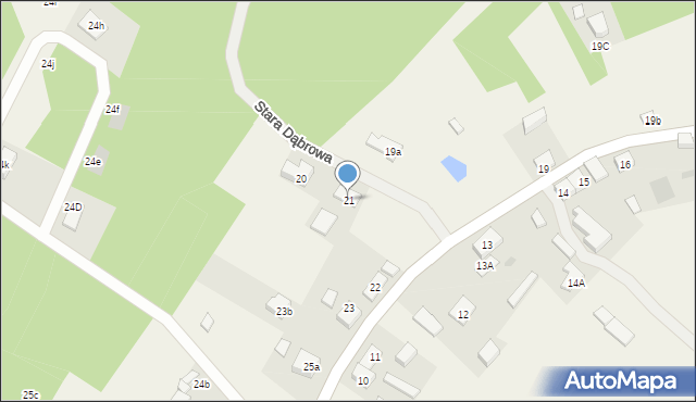 Stara Dąbrowa, Stara Dąbrowa, 21, mapa Stara Dąbrowa