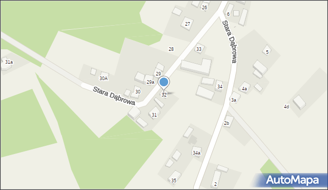 Stara Dąbrowa, Stara Dąbrowa, 32, mapa Stara Dąbrowa