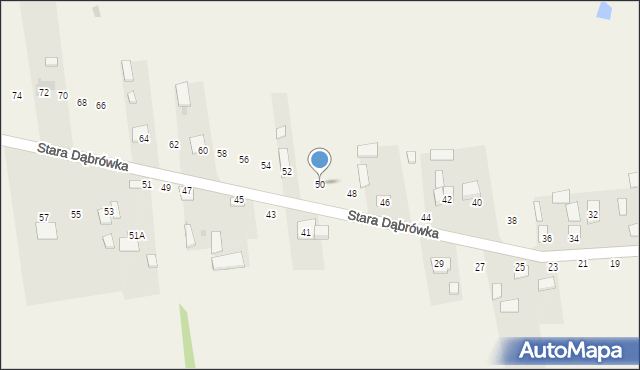 Stara Dąbrówka, Stara Dąbrówka, 50, mapa Stara Dąbrówka