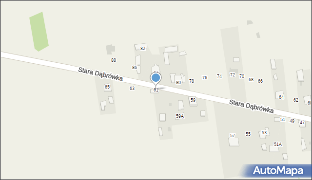 Stara Dąbrówka, Stara Dąbrówka, 61, mapa Stara Dąbrówka