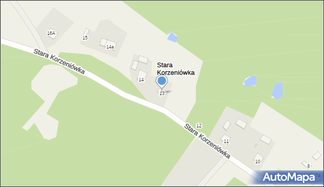 Stara Korzeniówka, Stara Korzeniówka, 13, mapa Stara Korzeniówka