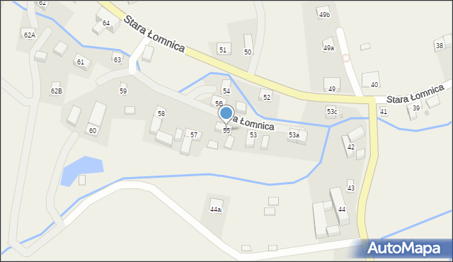 Stara Łomnica, Stara Łomnica, 55, mapa Stara Łomnica
