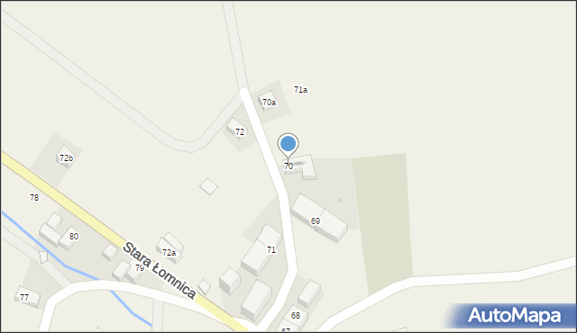 Stara Łomnica, Stara Łomnica, 70, mapa Stara Łomnica