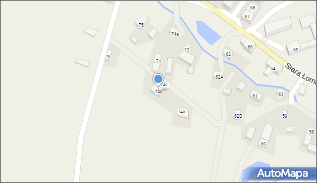 Stara Łomnica, Stara Łomnica, 74b, mapa Stara Łomnica