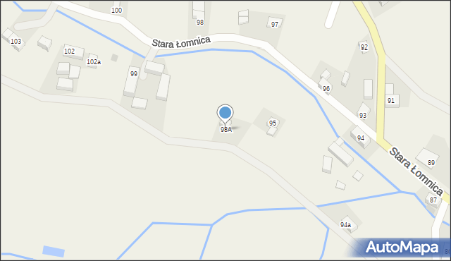 Stara Łomnica, Stara Łomnica, 98A, mapa Stara Łomnica