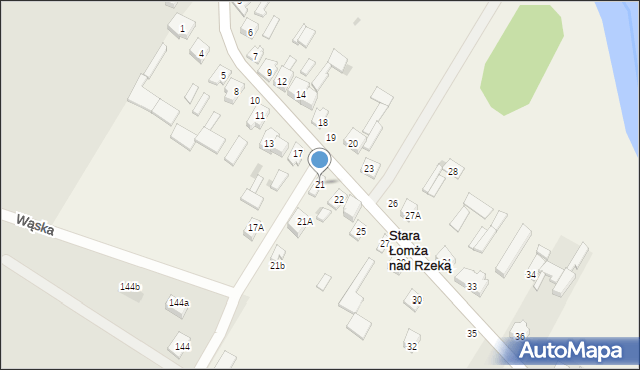 Stara Łomża nad Rzeką, Stara Łomża nad Rzeką, 21, mapa Stara Łomża nad Rzeką