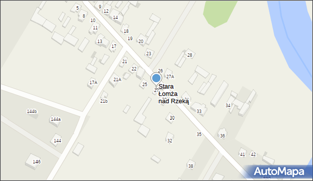 Stara Łomża nad Rzeką, Stara Łomża nad Rzeką, 27, mapa Stara Łomża nad Rzeką