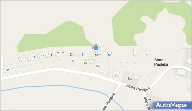 Stara Pasłęka, Stara Pasłęka, 26, mapa Stara Pasłęka
