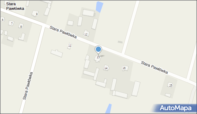 Stara Pawłówka, Stara Pawłówka, 13, mapa Stara Pawłówka