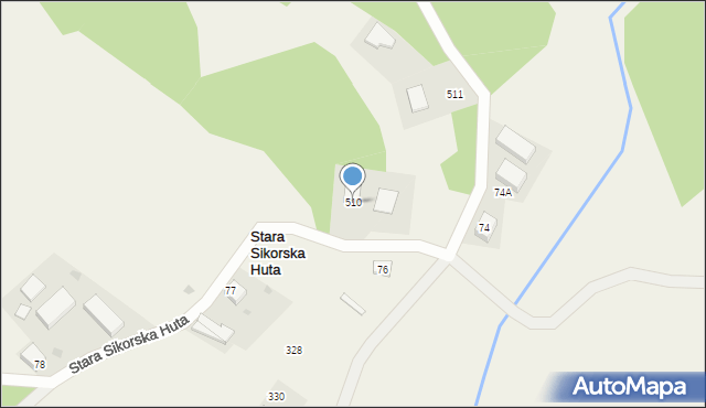 Stara Sikorska Huta, Stara Sikorska Huta, 510, mapa Stara Sikorska Huta
