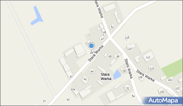 Stara Warka, Stara Warka, 43, mapa Stara Warka